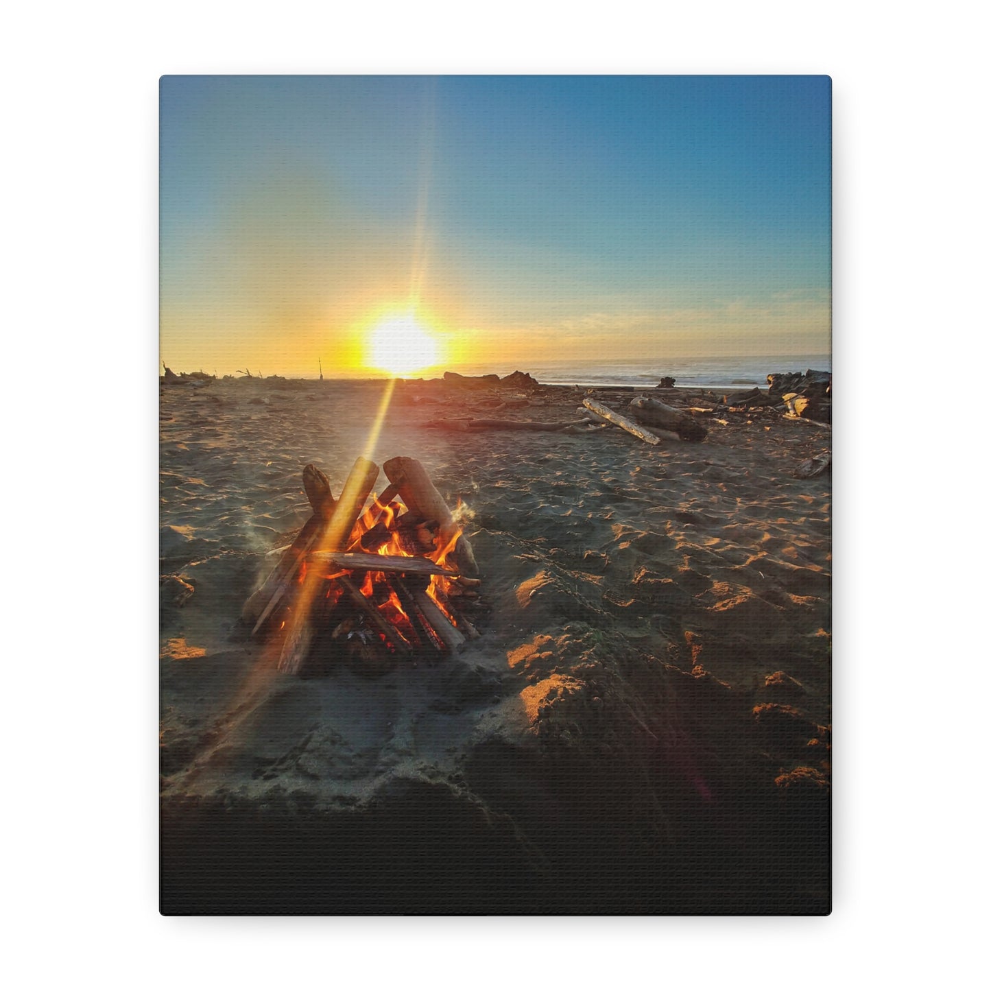 NorCal Beach Bonfire Sunset, 8x10"