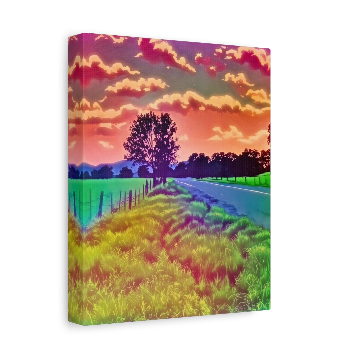 Country Road, Vibrant Landscape Art