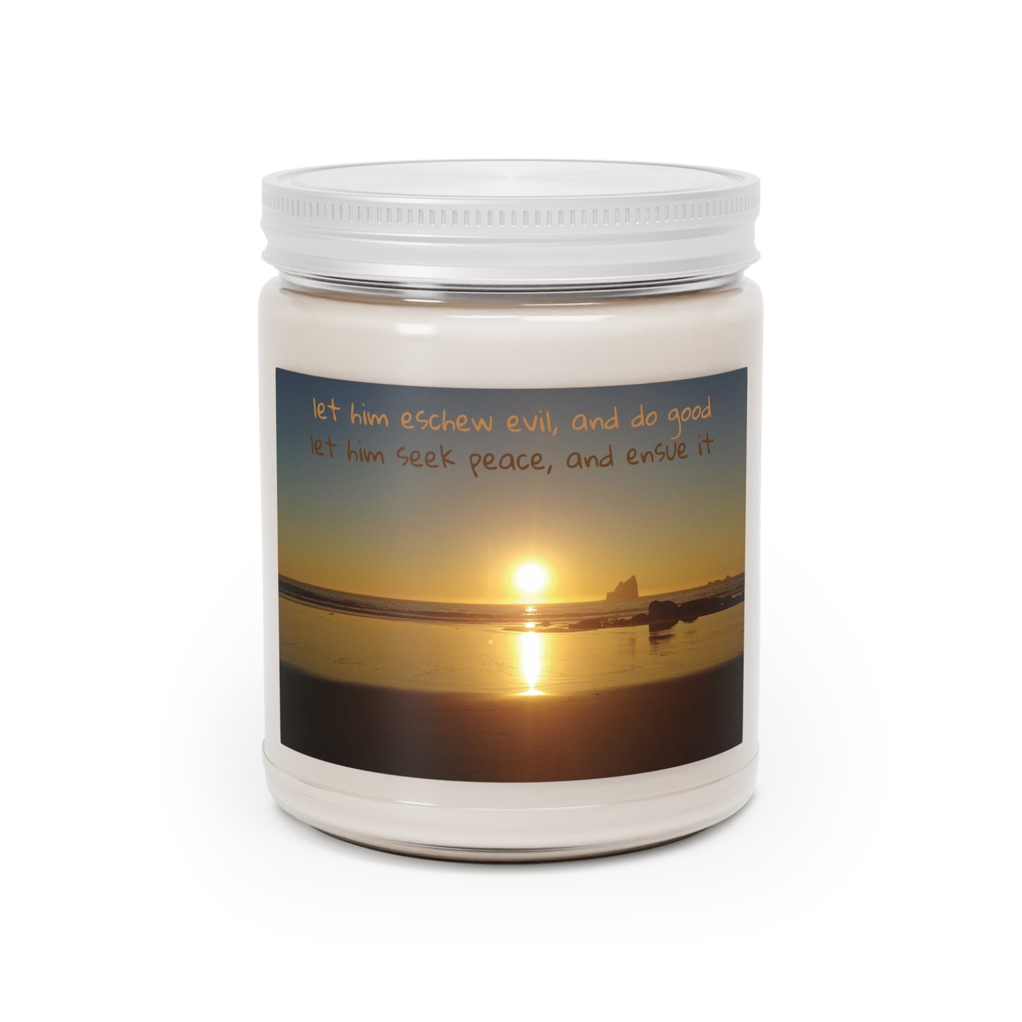 Wisdom Karma Candle, Do Good Seek Peace Verse KJV