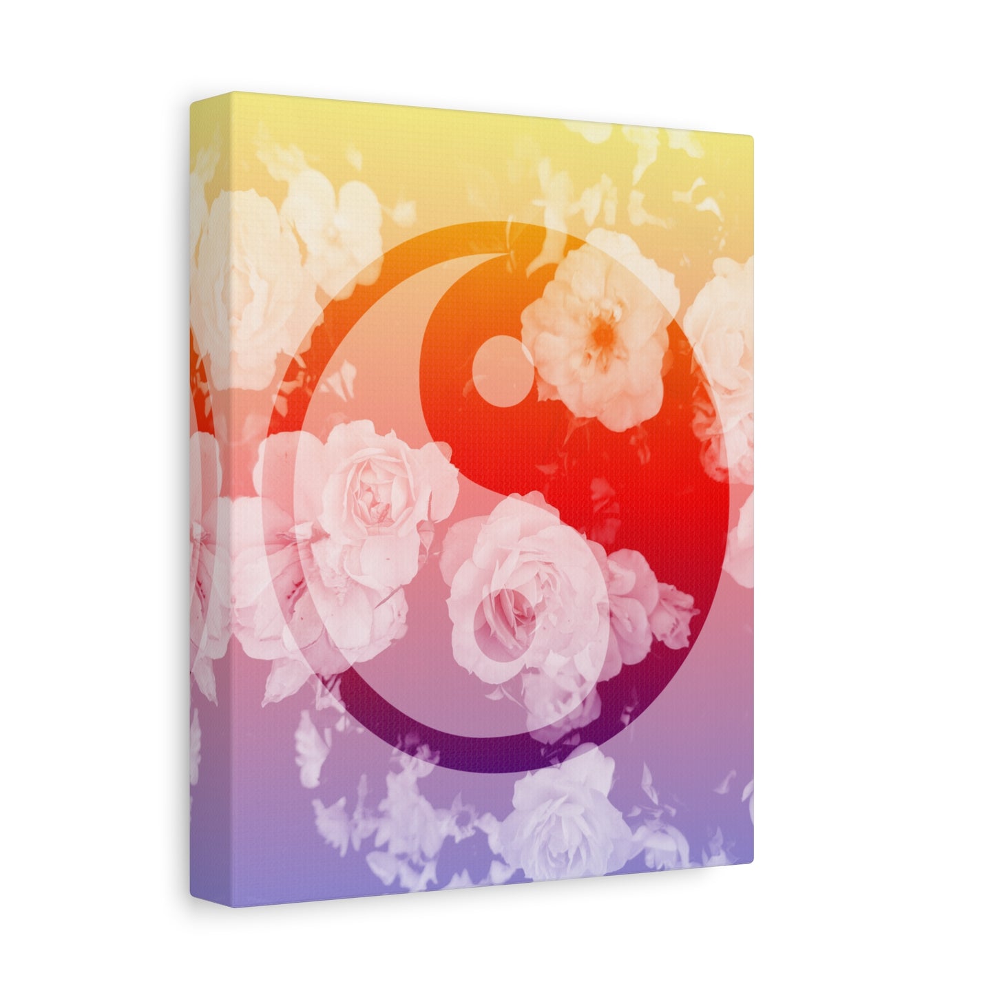 Floral Yin Yang Canvas Art, 8x10"