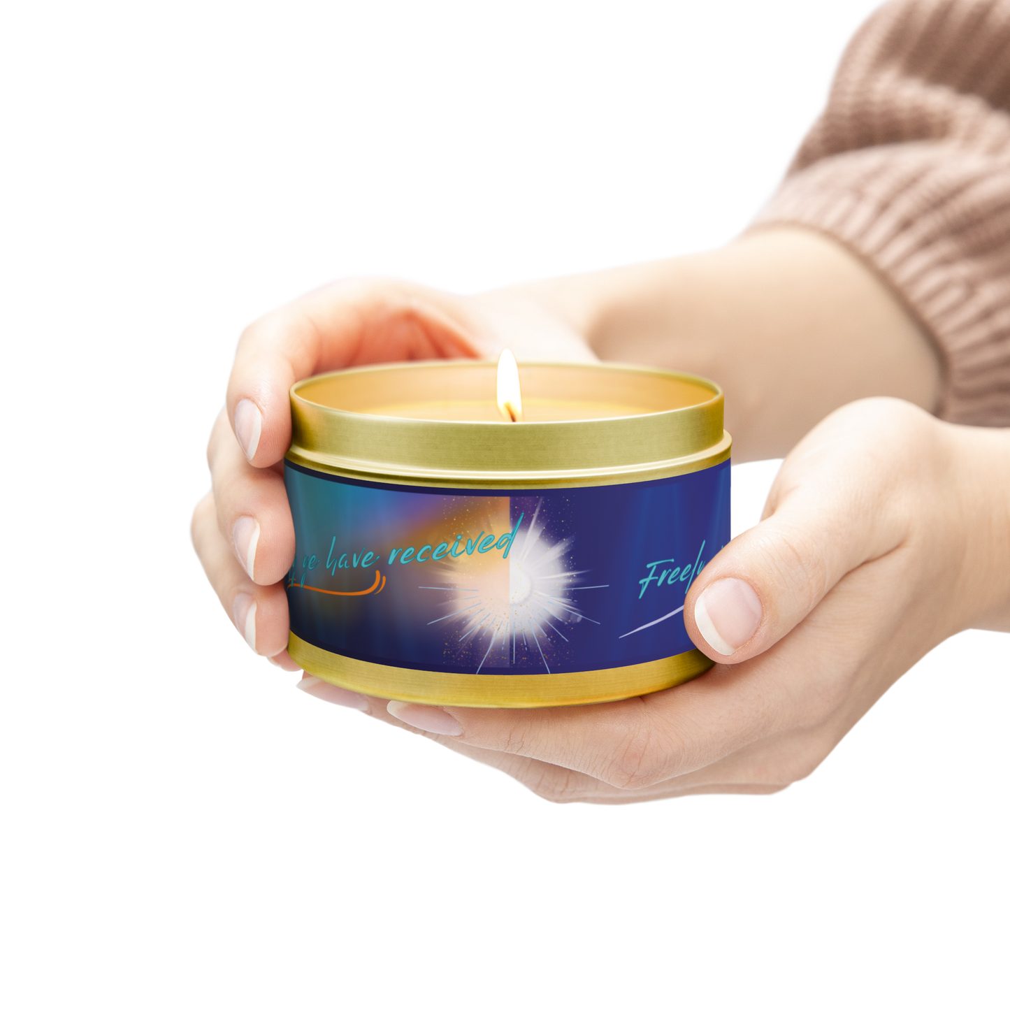 Gospel Scripture Candle, Freely Ye Have Received Freely Give