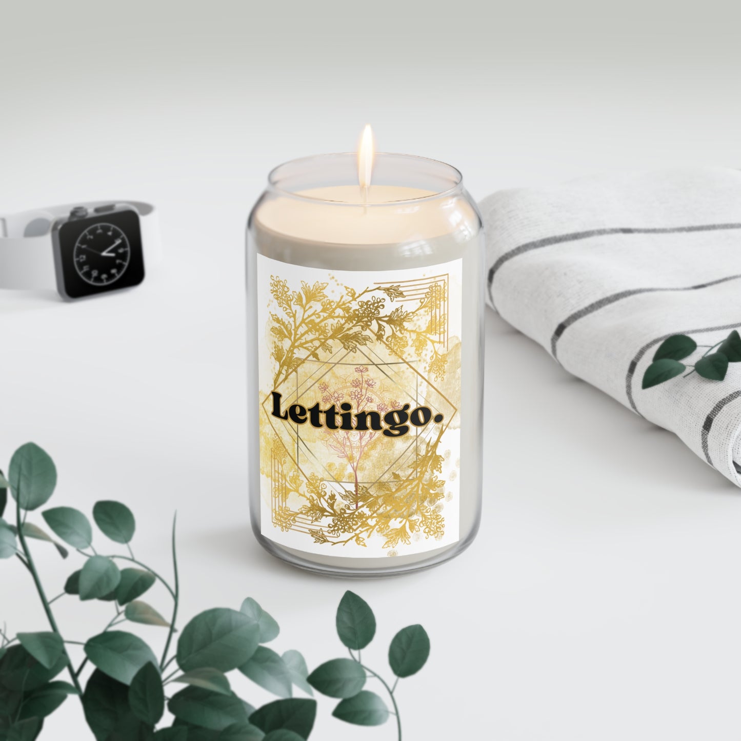 Wisdom Well Being Happiness Intention Candle, Lettingo