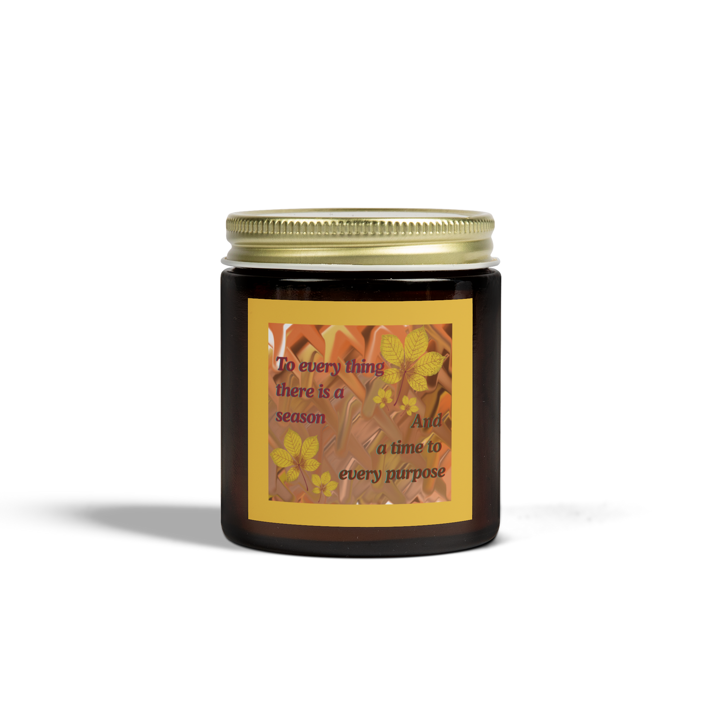 KJV Wisdom Candle, To Everything There Is A Season Bible Verse with boho, 70's, autumn floral brushstroke design.