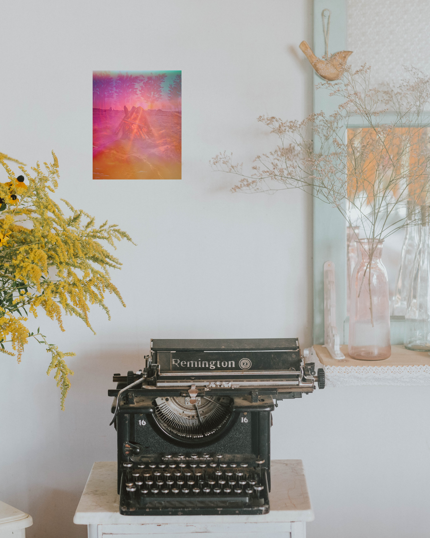 Colorful Mixed Media, Fire Canvas