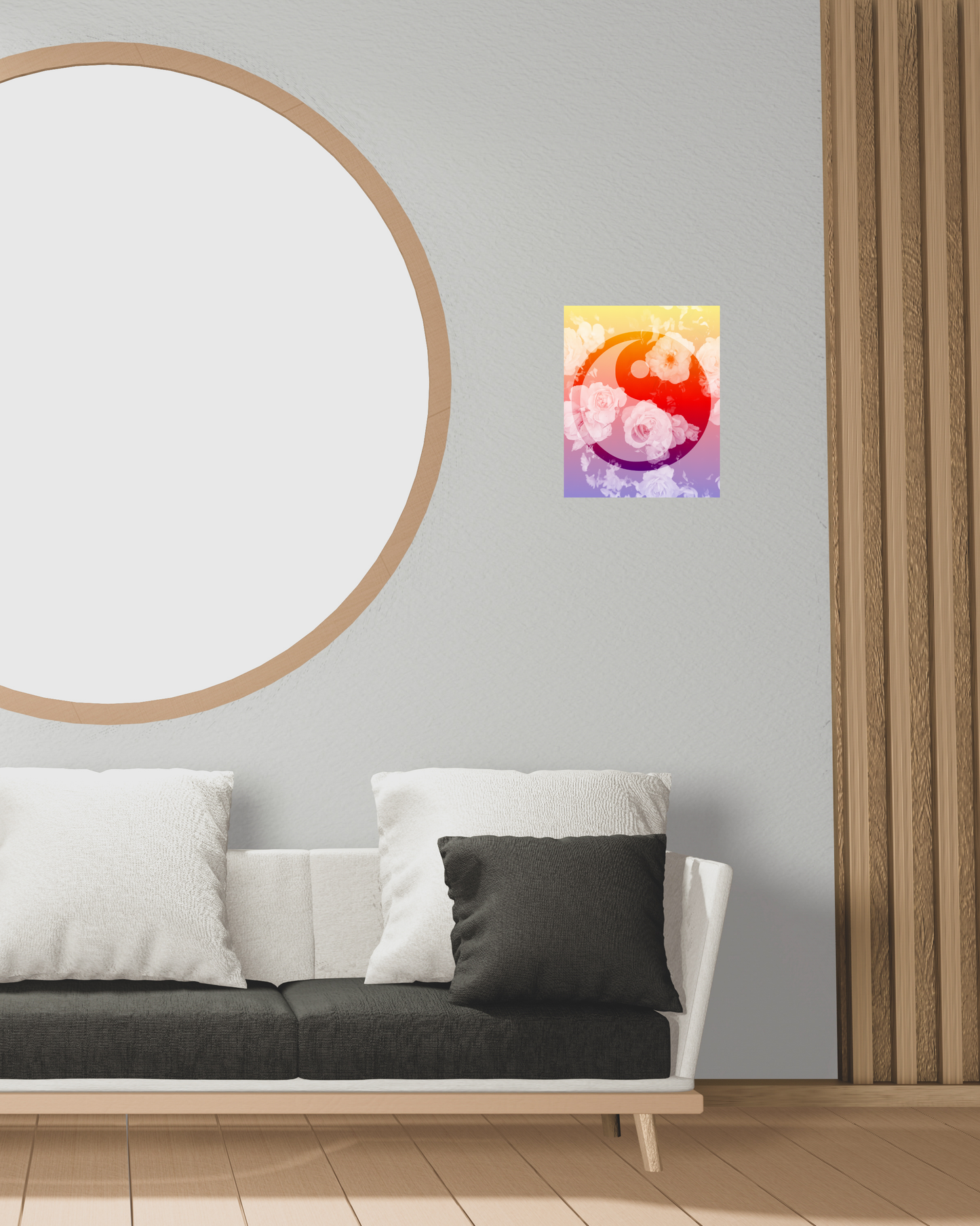 Floral Yin Yang Canvas Art, 8x10"