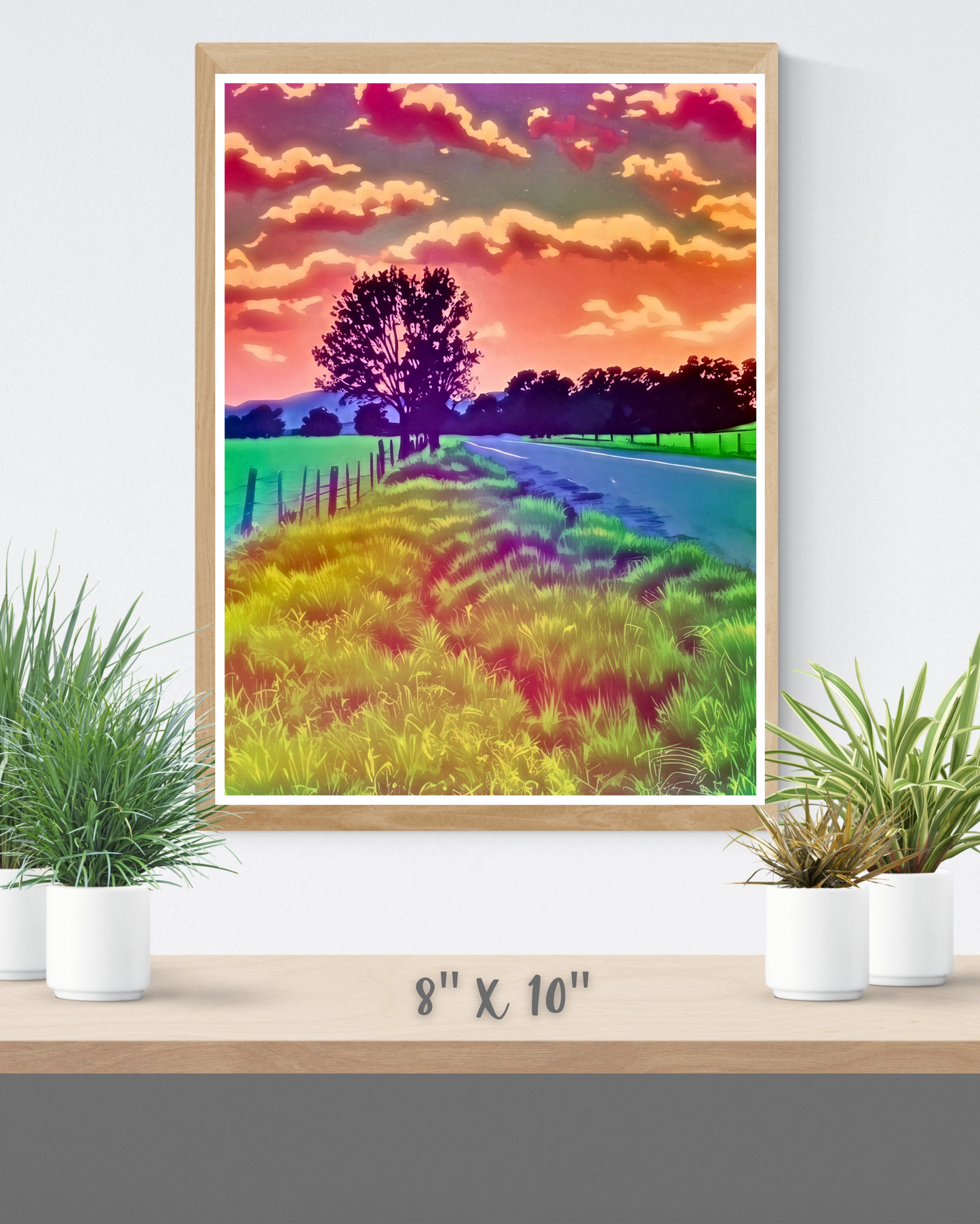 Country Road, Vibrant Landscape Art