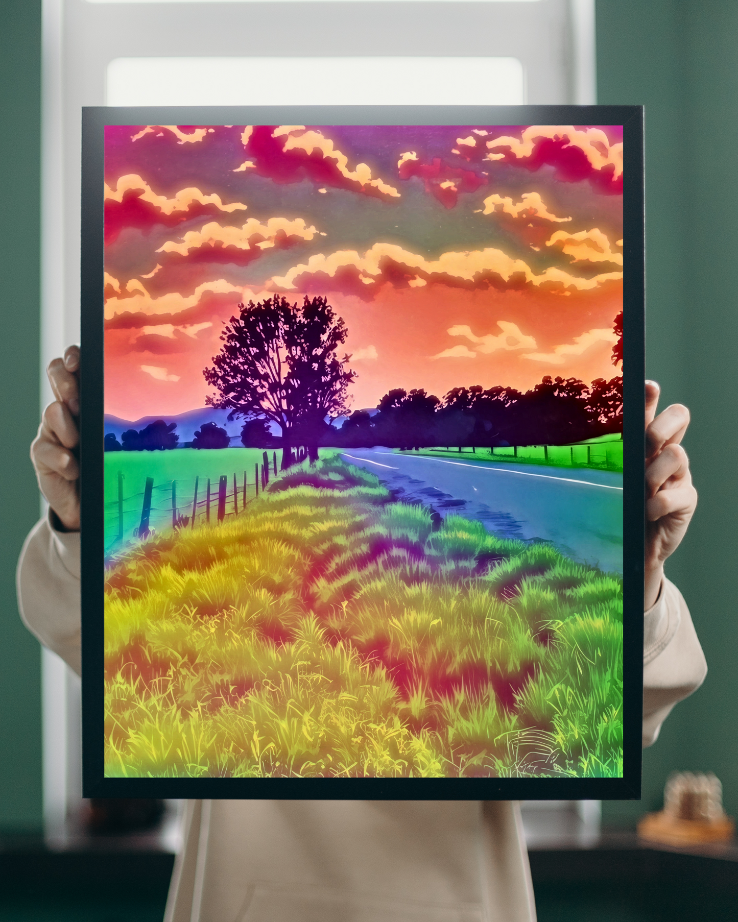 Country Road, Vibrant Landscape Art