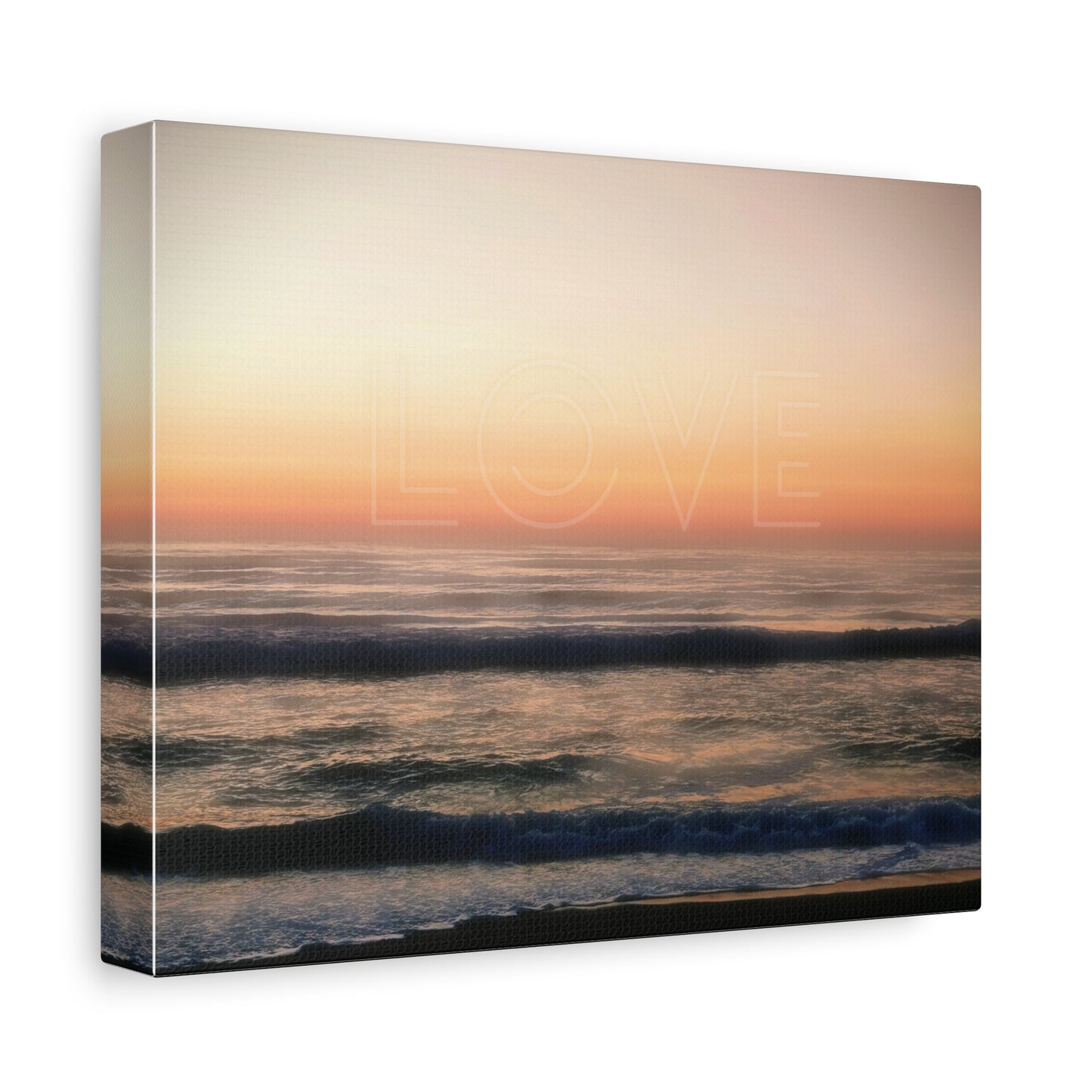 Dreamy Beach Sunset Canvas, LOVE