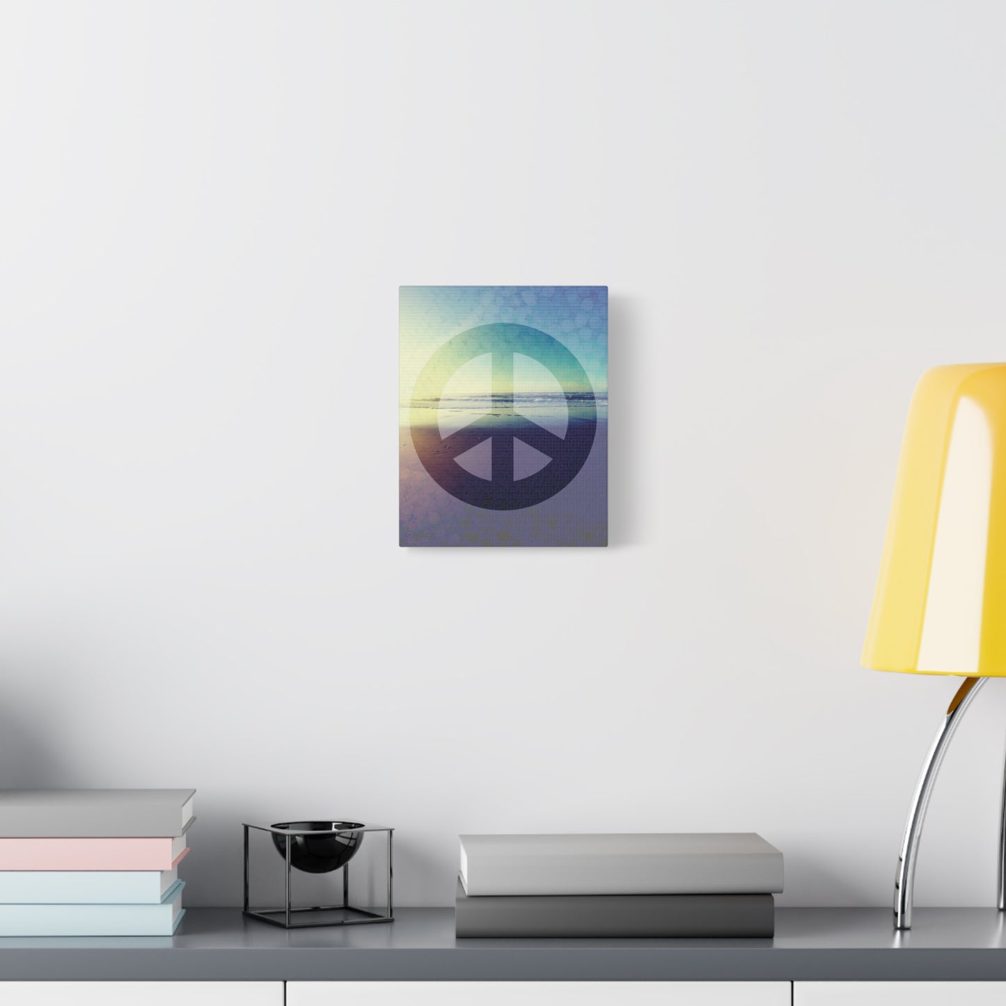 Peace Sign Artwork, Beach Canvas