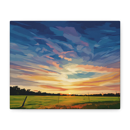 Golden Hour Sunset, Matte Canvas Print
