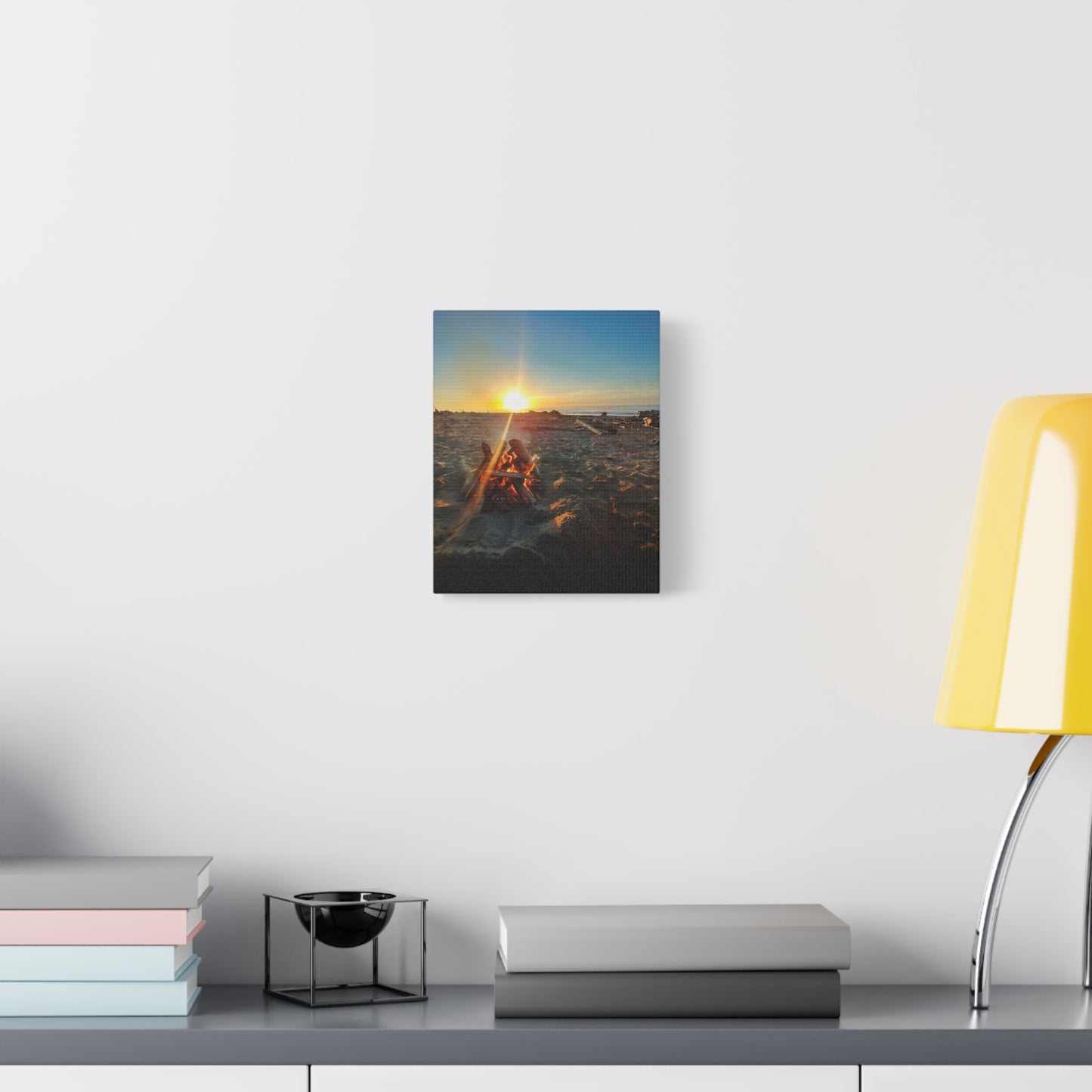 NorCal Beach Bonfire Sunset, 8x10"