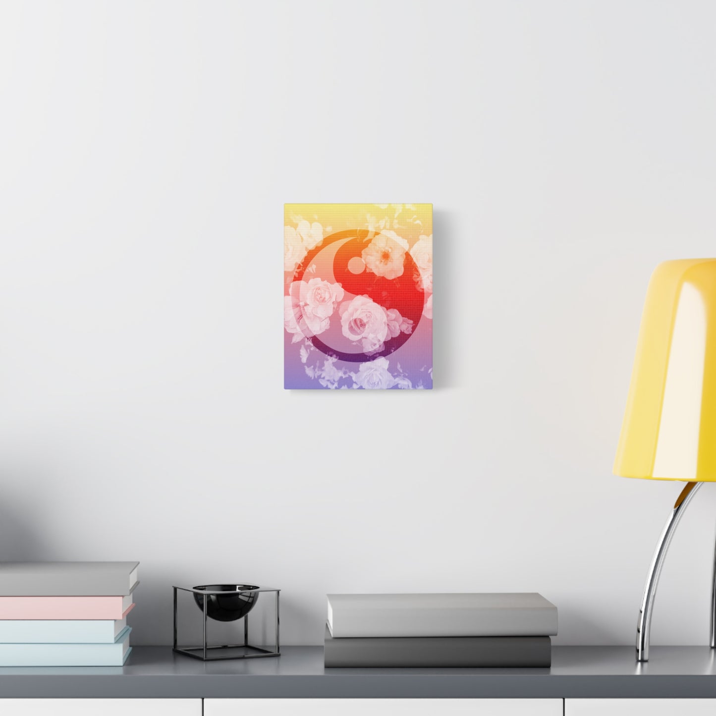 Floral Yin Yang Canvas Art, 8x10"
