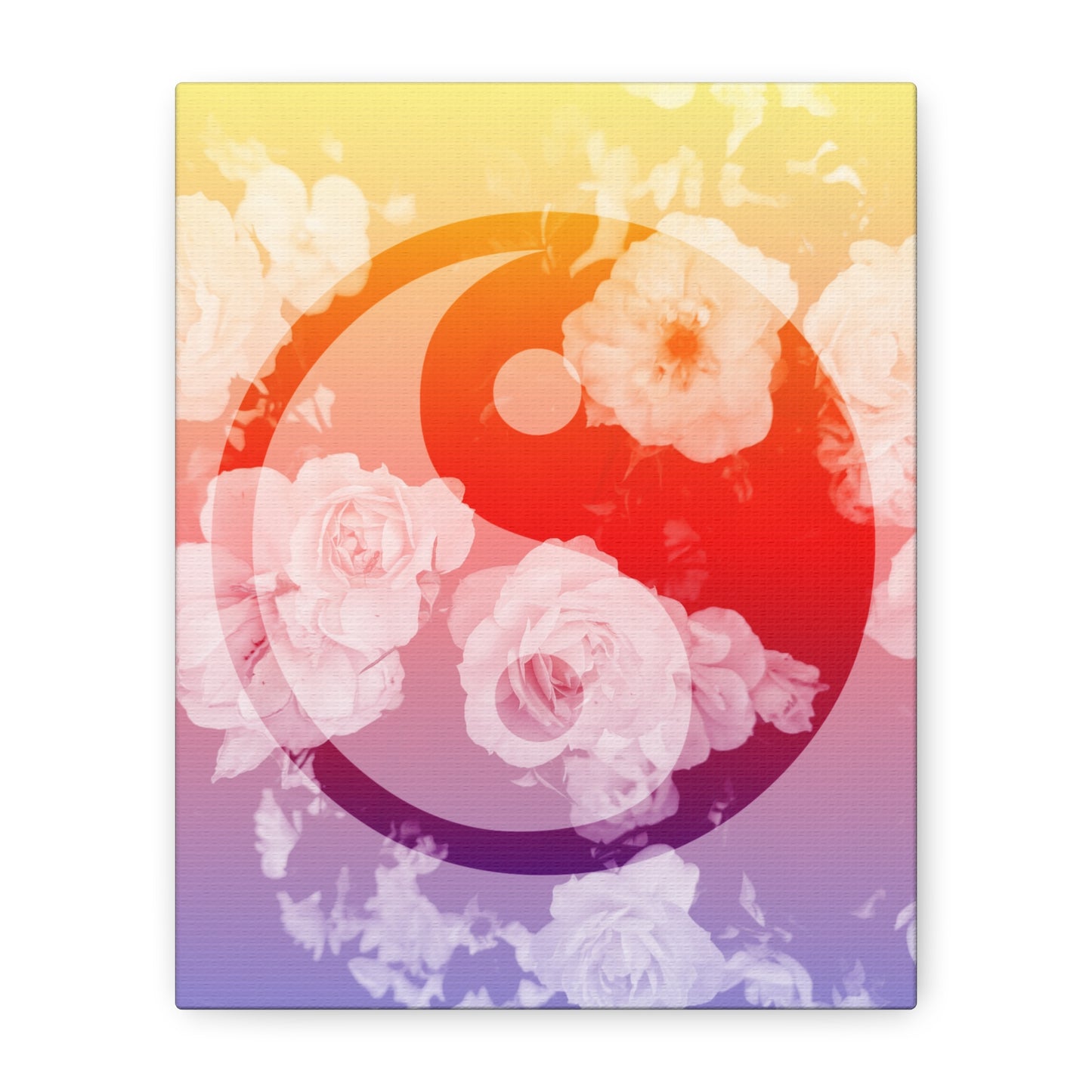 Floral Yin Yang Canvas Art, 8x10"