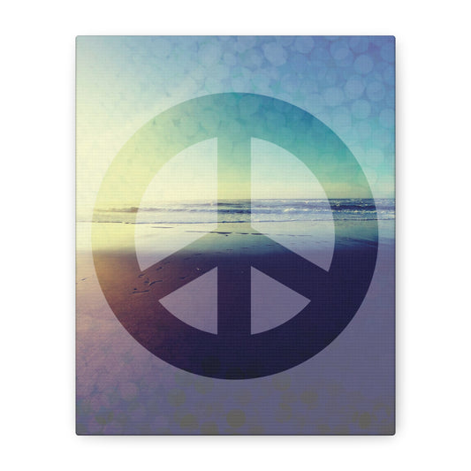 Peace Sign Artwork, Beach Canvas