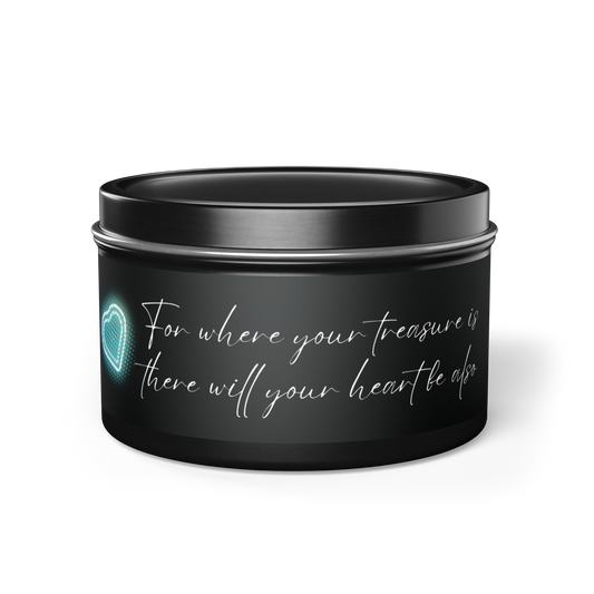 KJV Happiness Candle, For Where Your Treasure Is There Will Your Heart Be
