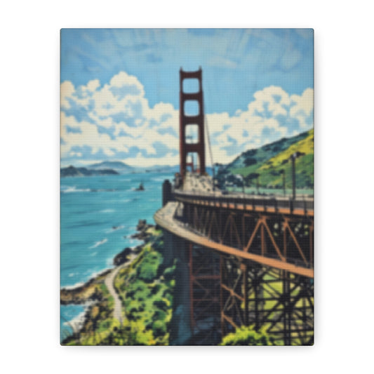 Golden Gate Bridge Canvas, 8x10"