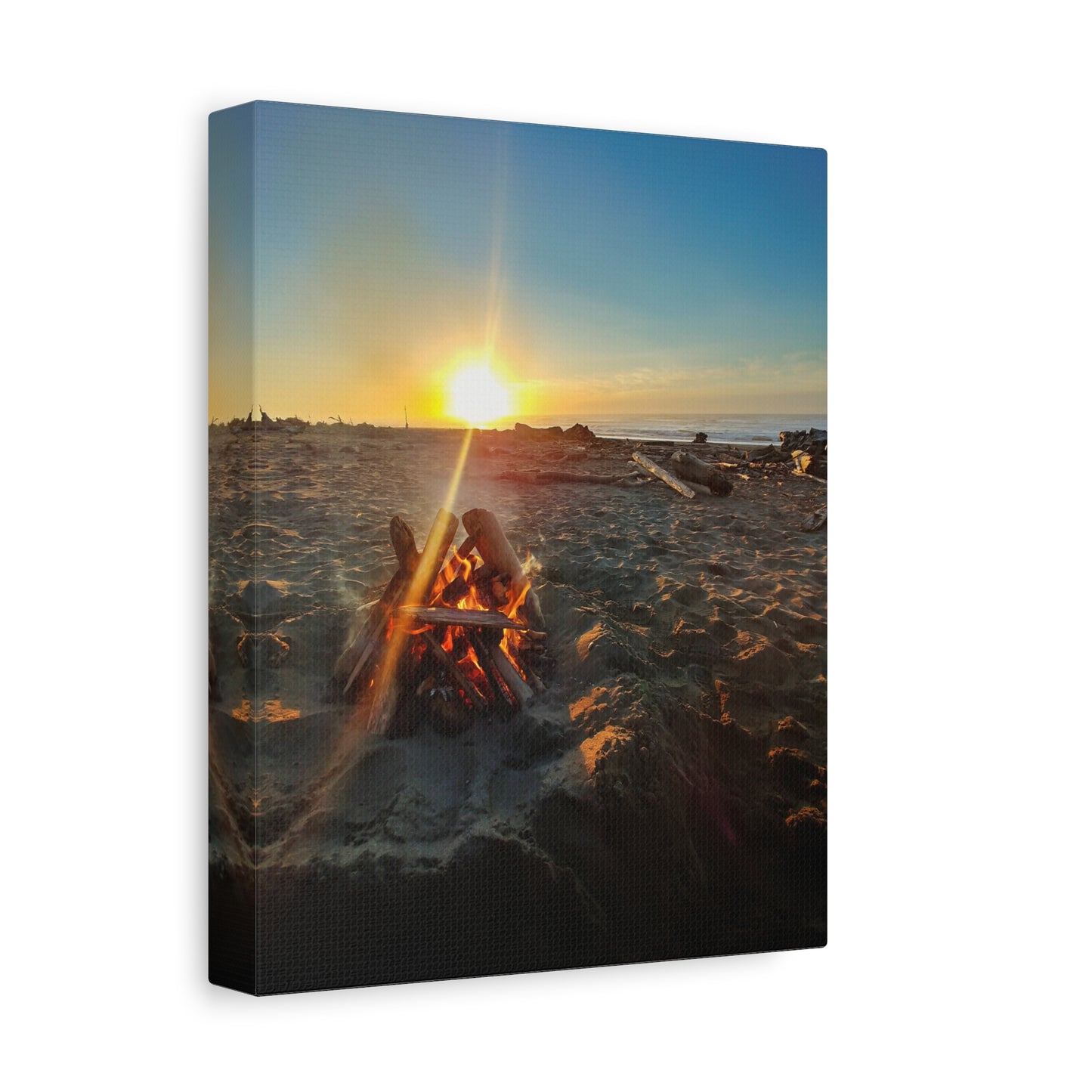 NorCal Beach Bonfire Sunset, 8x10"