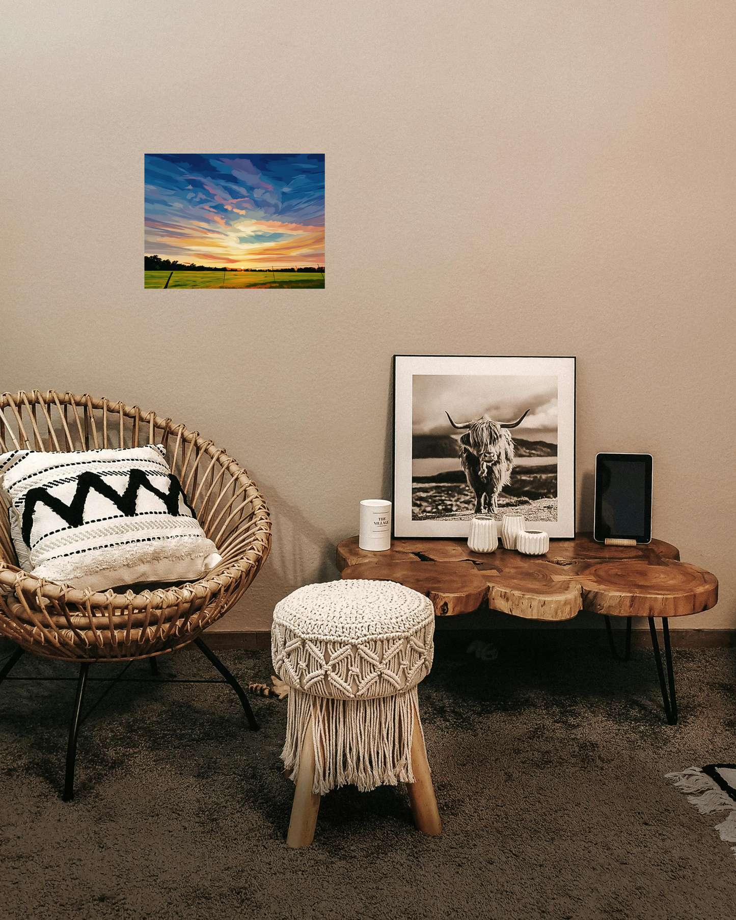 Golden Hour Sunset, Matte Canvas Print
