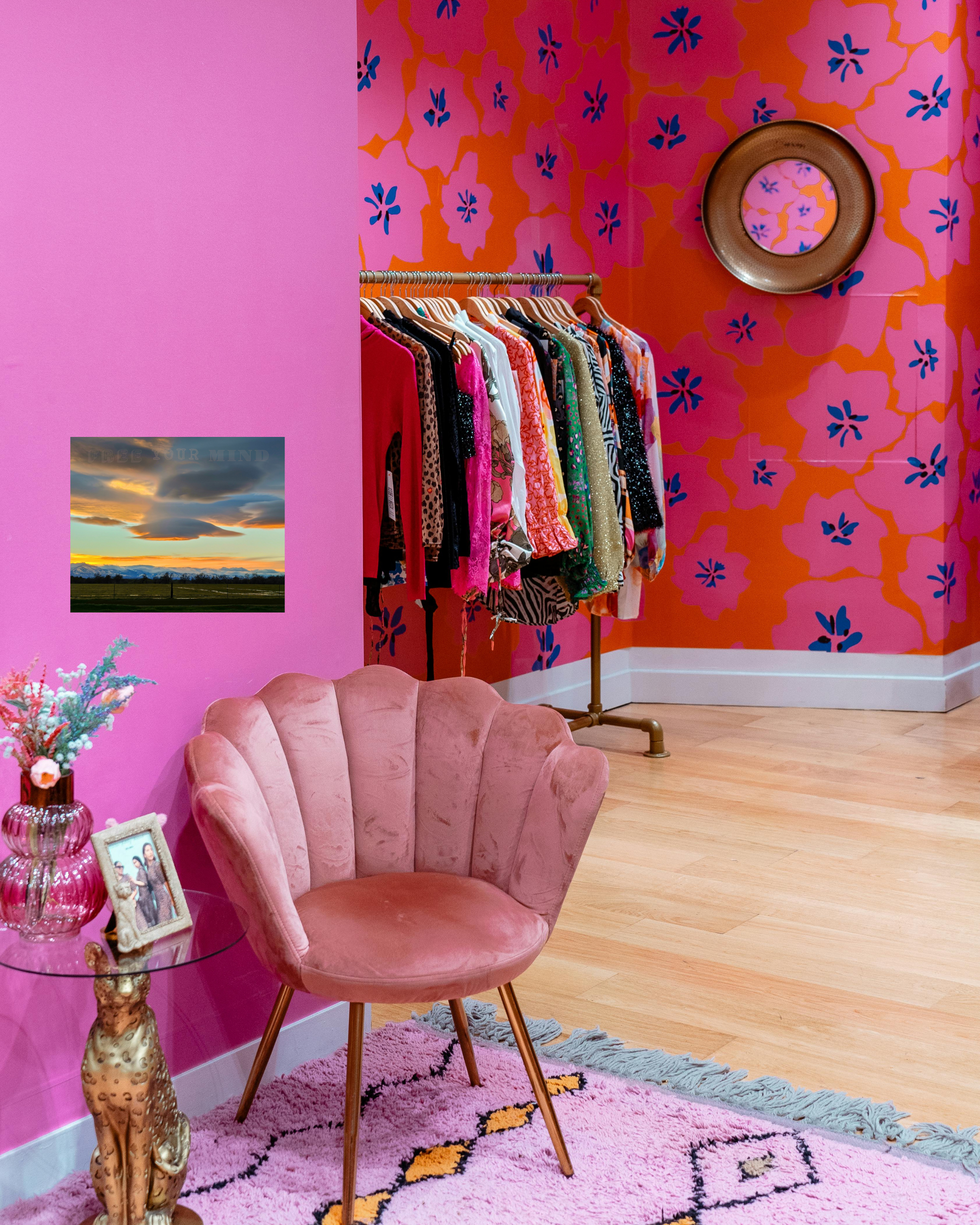 eclectic boho vibe with glam touches and nature filled wall art print that exemplifies freedom of the mind